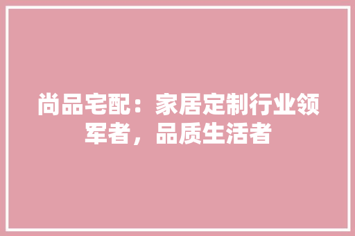 尚品宅配：家居定制行业领军者，品质生活者 现代风格装饰
