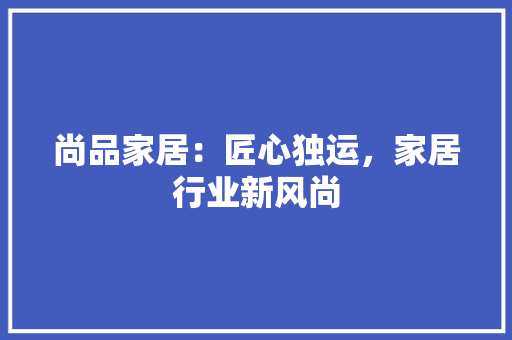 尚品家居：匠心独运，家居行业新风尚 现代风格装饰