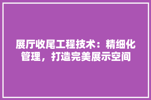 展厅收尾工程技术：精细化管理，打造完美展示空间 现代风格装饰