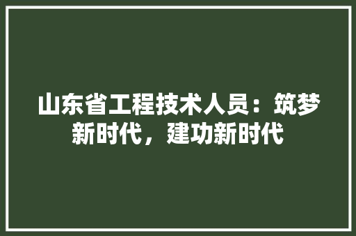 山东省工程技术人员：筑梦新时代，建功新时代 现代风格装饰
