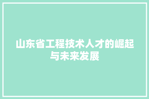 山东省工程技术人才的崛起与未来发展 现代风格装饰