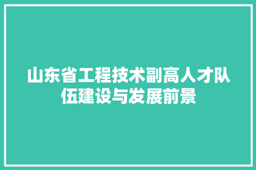 山东省工程技术副高人才队伍建设与发展前景 现代风格装饰