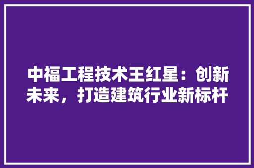 中福工程技术王红星：创新未来，打造建筑行业新标杆