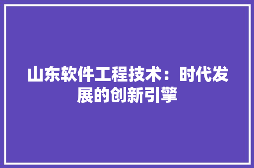 山东软件工程技术：时代发展的创新引擎 现代风格装饰