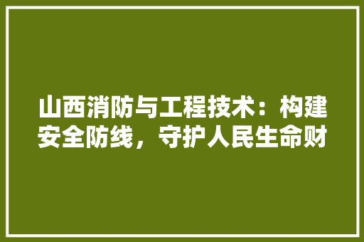 山西消防与工程技术：构建安全防线，守护人民生命财产安全 现代风格装饰