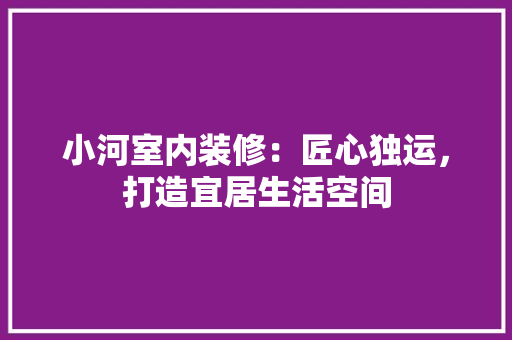 小河室内装修：匠心独运，打造宜居生活空间 现代风格装饰