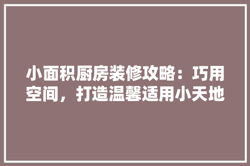 小面积厨房装修攻略：巧用空间，打造温馨适用小天地 现代风格装饰