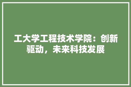 工大学工程技术学院：创新驱动，未来科技发展 现代风格装饰