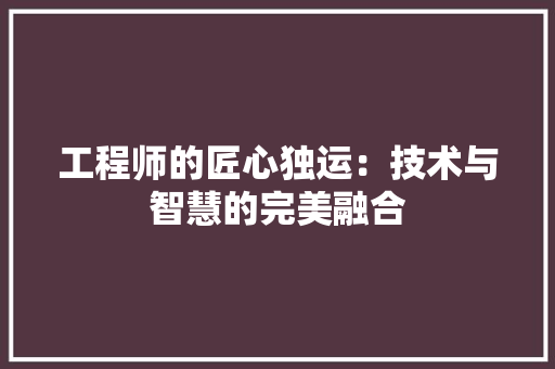 工程师的匠心独运：技术与智慧的完美融合 现代风格装饰