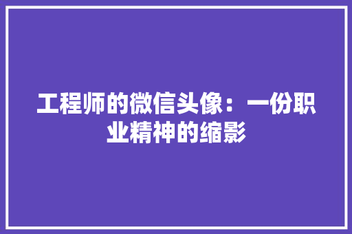 工程师的微信头像：一份职业精神的缩影 现代风格装饰