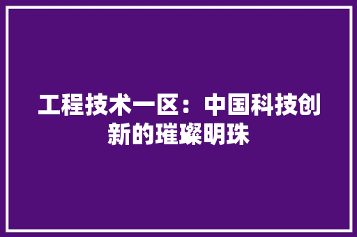 工程技术一区：中国科技创新的璀璨明珠 现代风格装饰