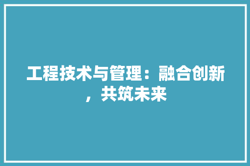 工程技术与管理：融合创新，共筑未来 现代风格装饰