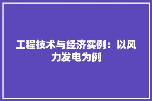 工程技术与经济实例：以风力发电为例 现代风格装饰