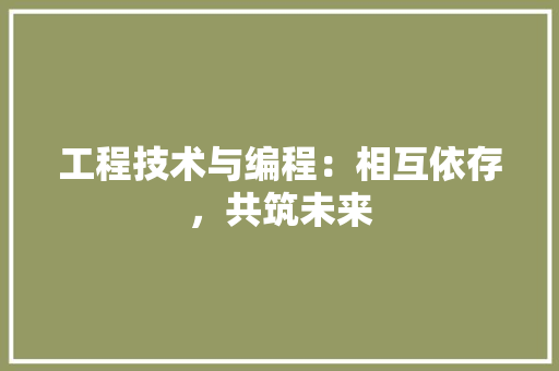 工程技术与编程：相互依存，共筑未来 现代风格装饰