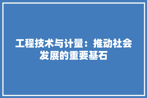工程技术与计量：推动社会发展的重要基石 现代风格装饰