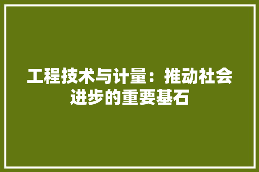 工程技术与计量：推动社会进步的重要基石 现代风格装饰