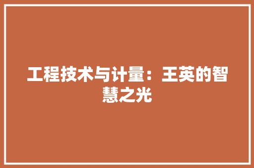 工程技术与计量：王英的智慧之光 现代风格装饰