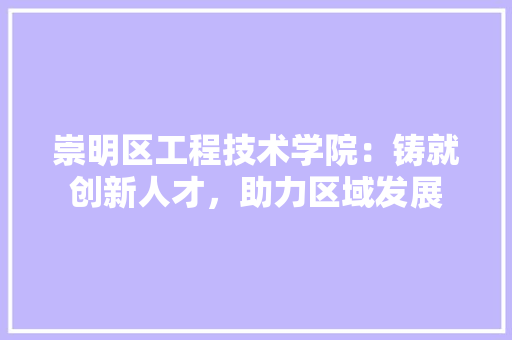崇明区工程技术学院：铸就创新人才，助力区域发展 现代风格装饰