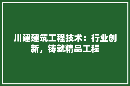 川建建筑工程技术：行业创新，铸就精品工程