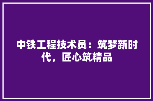 中铁工程技术员：筑梦新时代，匠心筑精品 家居装修