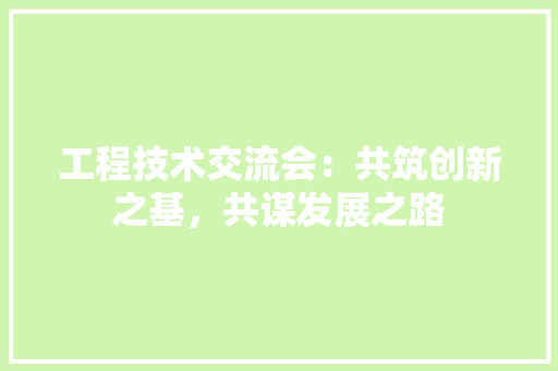 工程技术交流会：共筑创新之基，共谋发展之路 现代风格装饰