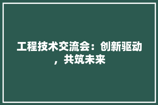 工程技术交流会：创新驱动，共筑未来 现代风格装饰