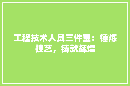 工程技术人员三件宝：锤炼技艺，铸就辉煌 现代风格装饰