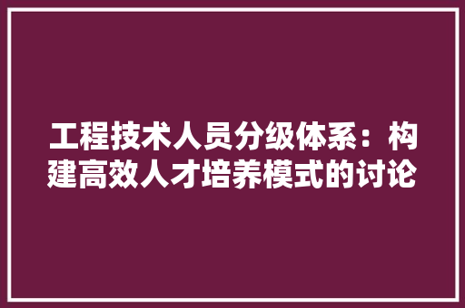 工程技术人员分级体系：构建高效人才培养模式的讨论