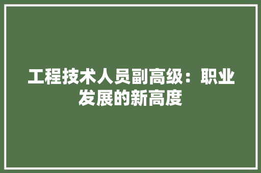 工程技术人员副高级：职业发展的新高度 现代风格装饰