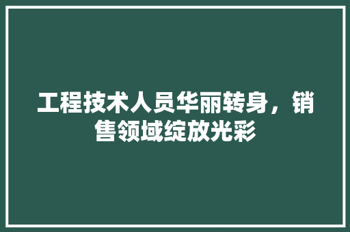 工程技术人员华丽转身，销售领域绽放光彩 现代风格装饰
