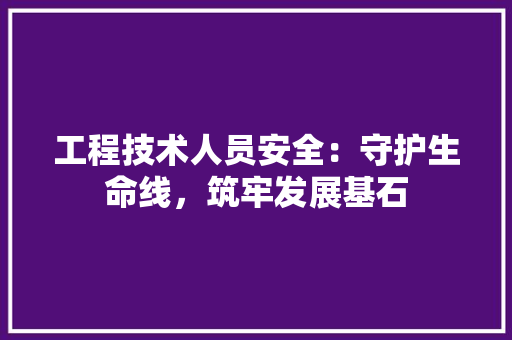工程技术人员安全：守护生命线，筑牢发展基石 现代风格装饰
