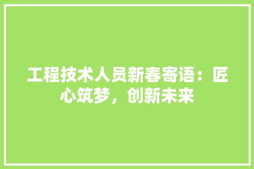 工程技术人员新春寄语：匠心筑梦，创新未来 现代风格装饰