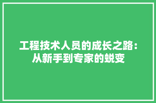 工程技术人员的成长之路：从新手到专家的蜕变 现代风格装饰