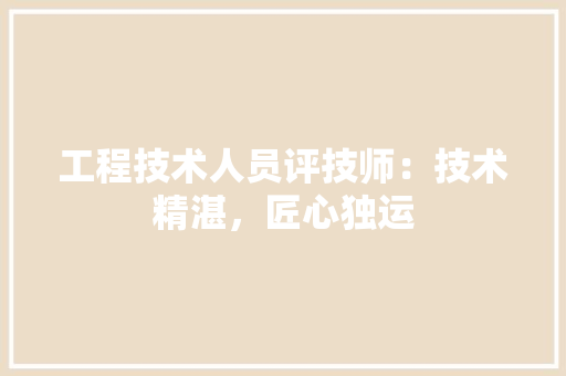 工程技术人员评技师：技术精湛，匠心独运 现代风格装饰