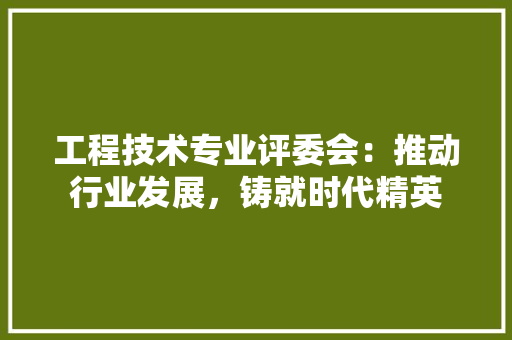 工程技术专业评委会：推动行业发展，铸就时代精英 现代风格装饰