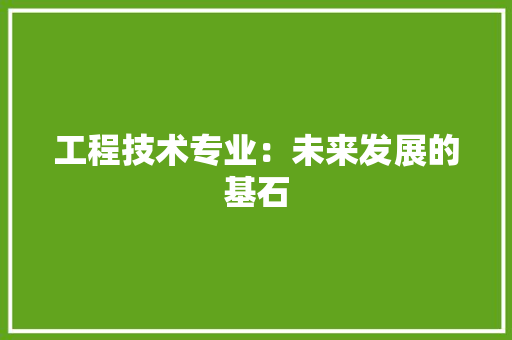 工程技术专业：未来发展的基石 现代风格装饰