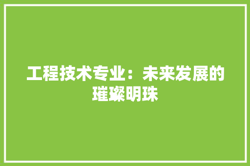 工程技术专业：未来发展的璀璨明珠 现代风格装饰