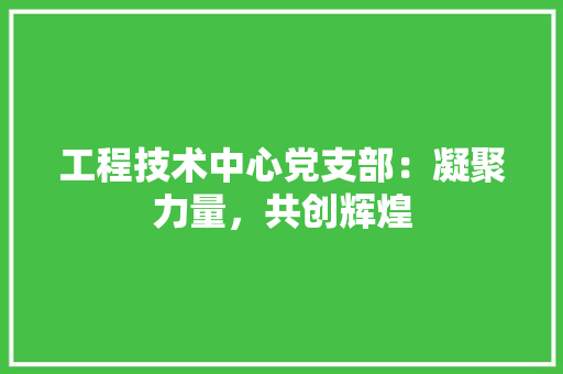 工程技术中心党支部：凝聚力量，共创辉煌 现代风格装饰