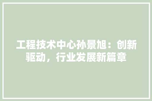 工程技术中心孙景旭：创新驱动，行业发展新篇章 现代风格装饰