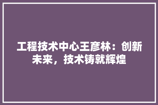工程技术中心王彦林：创新未来，技术铸就辉煌 现代风格装饰