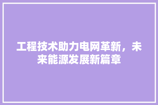 工程技术助力电网革新，未来能源发展新篇章 现代风格装饰