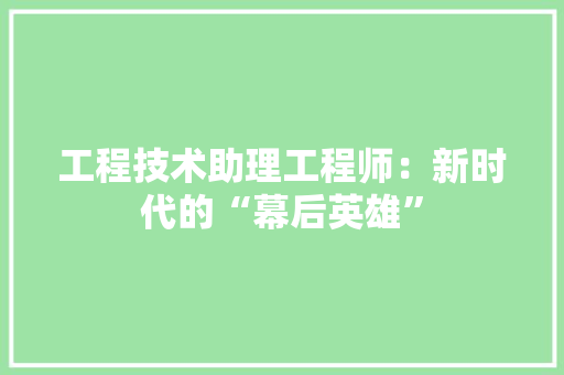 工程技术助理工程师：新时代的“幕后英雄” 现代风格装饰