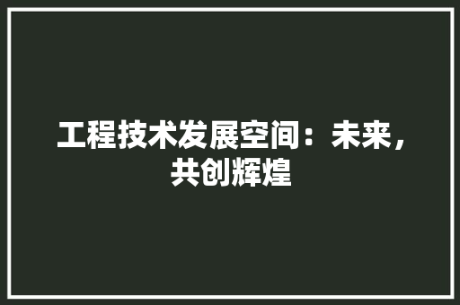 工程技术发展空间：未来，共创辉煌 现代风格装饰