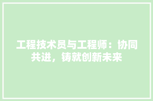 工程技术员与工程师：协同共进，铸就创新未来 现代风格装饰