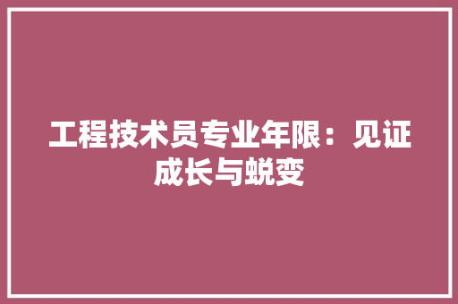 工程技术员专业年限：见证成长与蜕变 现代风格装饰