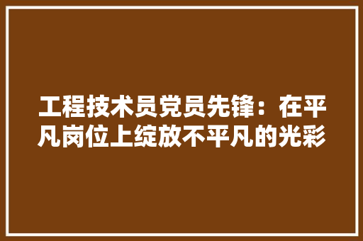 工程技术员党员先锋：在平凡岗位上绽放不平凡的光彩 现代风格装饰