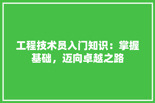 工程技术员入门知识：掌握基础，迈向卓越之路 现代风格装饰