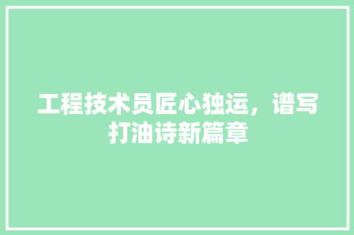 工程技术员匠心独运，谱写打油诗新篇章 现代风格装饰
