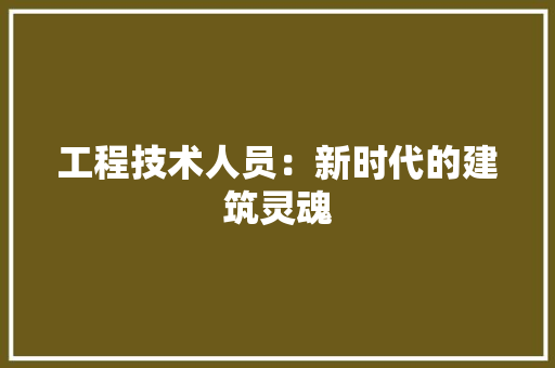 工程技术人员：新时代的建筑灵魂 现代风格装饰