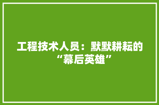 工程技术人员：默默耕耘的“幕后英雄” 现代风格装饰